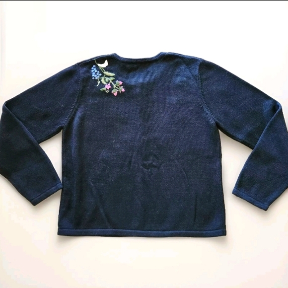 Vintage Marisa Christina Embroidered Cardigan | Size M | Ramie Cotton Blend - Picture 8 of 9